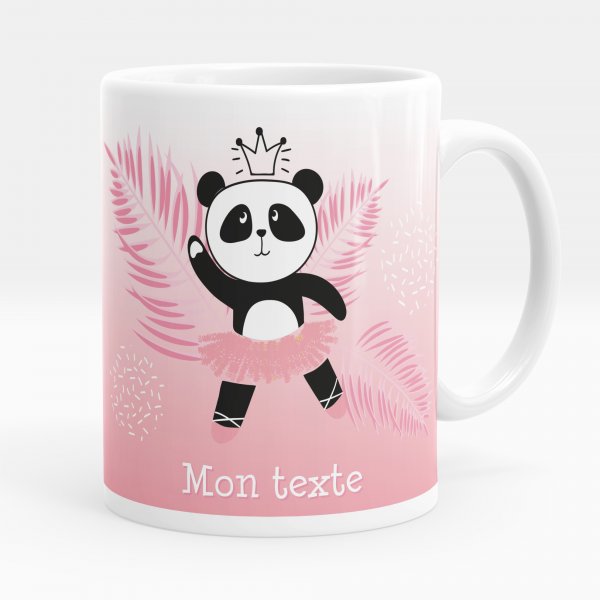 Mug personnalisable pour enfant avec motif danseuse ourson de couleur blanc