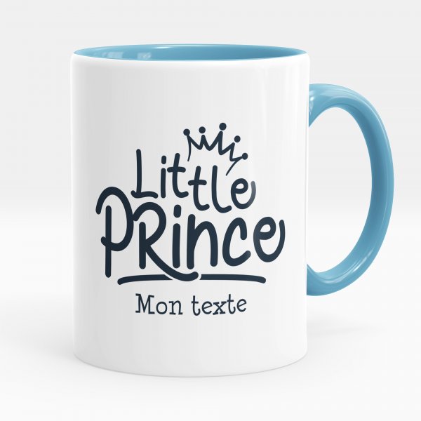 Mug personnalisable pour enfant avec motif little prince de couleur bleu