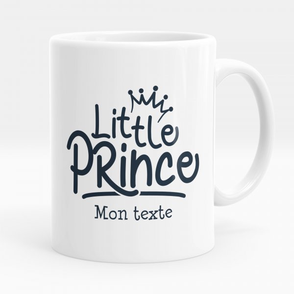Mug personnalisable pour enfant avec motif little prince de couleur blanc