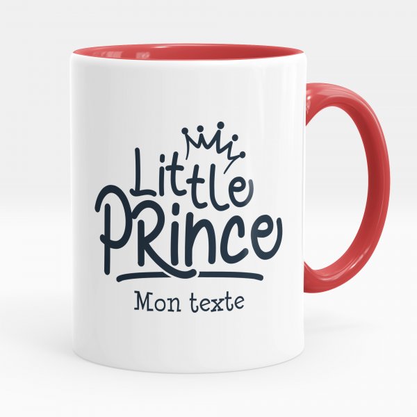Mug personnalisable pour enfant avec motif little prince de couleur rouge