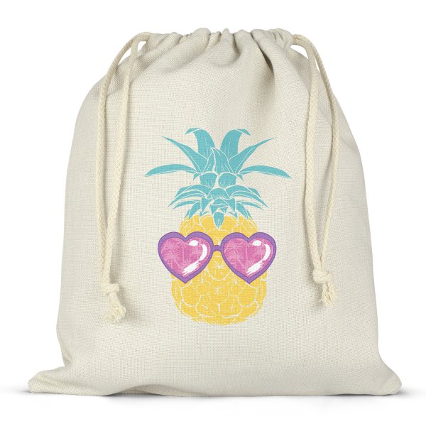 Sac à ficelles ou cordon pour lunch box - bento - boite à repas motif ananas