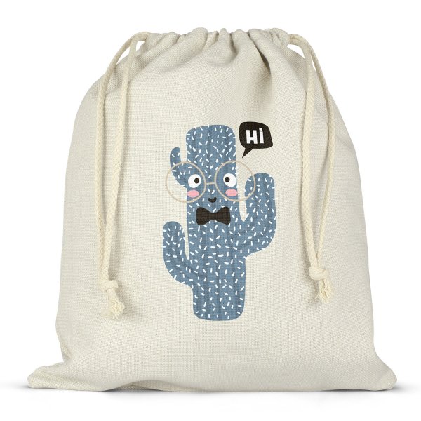 Sac à ficelles ou cordon pour lunch box - bento - boite à repas motif cactus