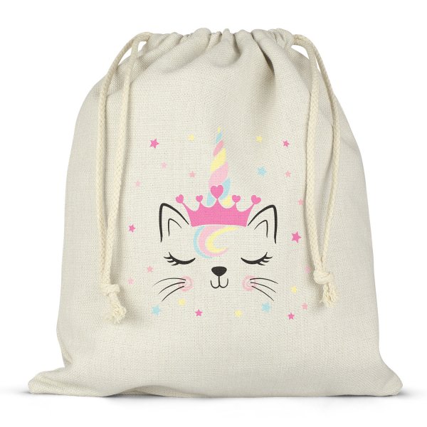 Sac à ficelles ou cordon pour lunch box - bento - boite à repas motif licorne