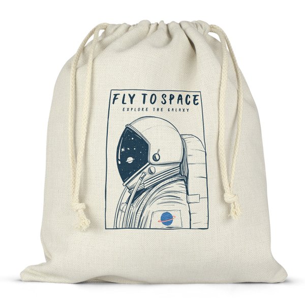 Sac à ficelles ou cordon pour lunch box - bento - boite à repas motif fly to space