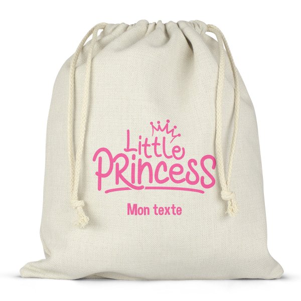 Sac à ficelles ou cordon personnalisable pour lunch box - bento - boite à repas motif little princess