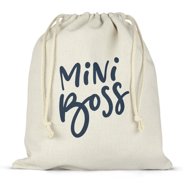 Sac à ficelles ou cordon pour lunch box - bento - boite à repas motif mini boss