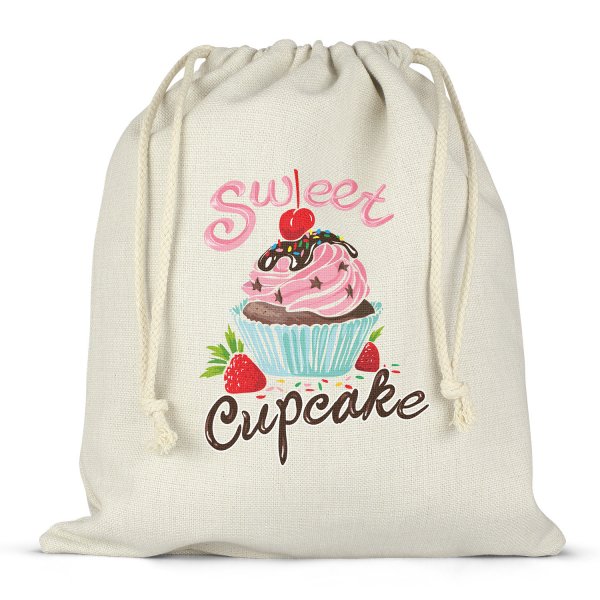 Sac à ficelles ou cordon pour lunch box - bento - boite à repas motif sweet cupcake
