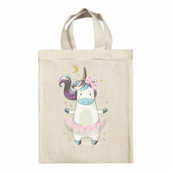 Sac tote bag enfant pour lunch box - bento - boite à repas motif Danseuse licorne