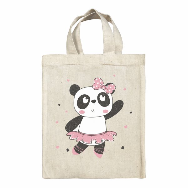 Sac tote bag enfant pour lunch box - bento - boite à repas motif Danseuse panda
