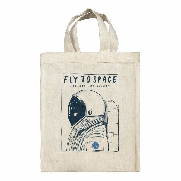 Sac tote bag enfant pour lunch box - bento - boite à repas motif Fly to space