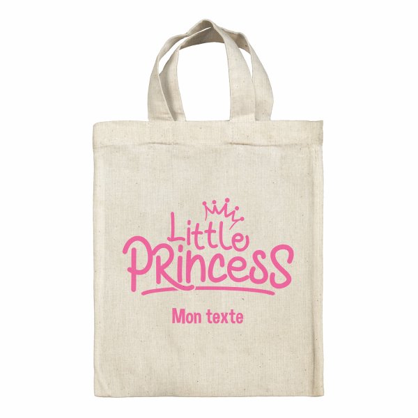 Sac tote bag personnalisable enfant pour lunch box - bento - boite à repas motif Little Princess