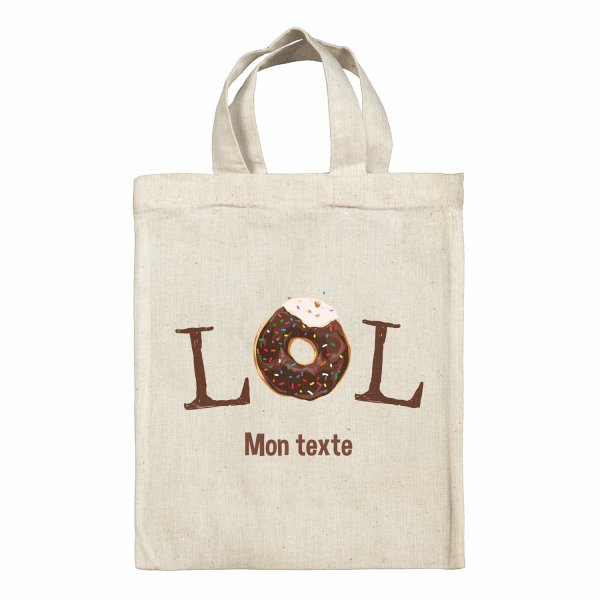 Sac tote bag personnalisable enfant pour lunch box - bento - boite à repas motif LOL