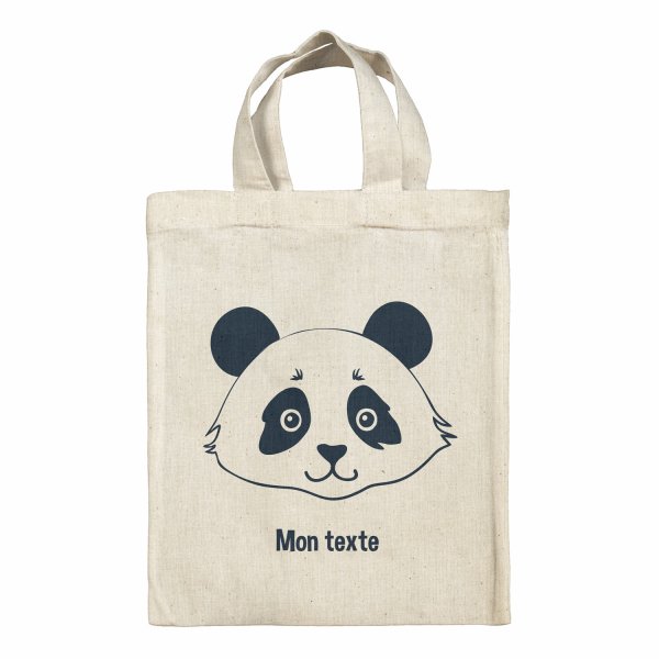 Sac tote bag personnalisable enfant pour lunch box - bento - boite à repas motif Panda