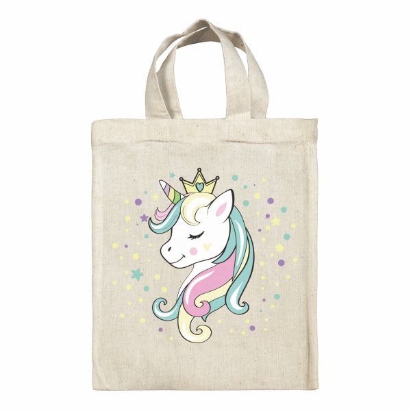 Sac tote bag enfant pour lunch box - bento - boite à repas motif Princesse licorne