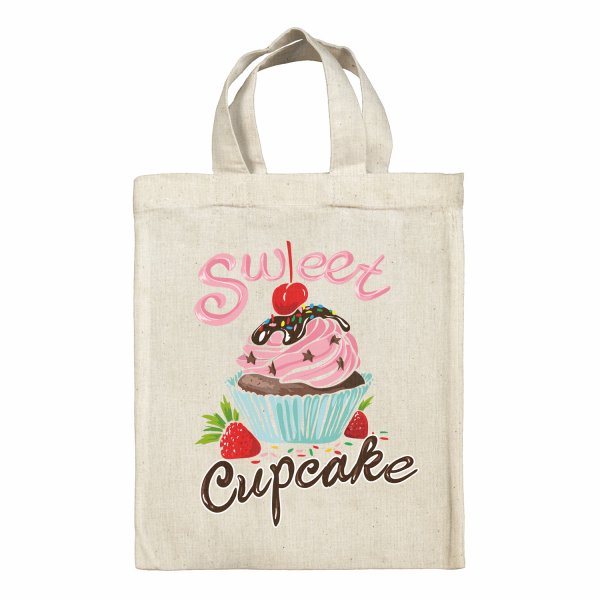 Sac tote bag enfant pour lunch box - bento - boite à repas motif Sweet Cupcake