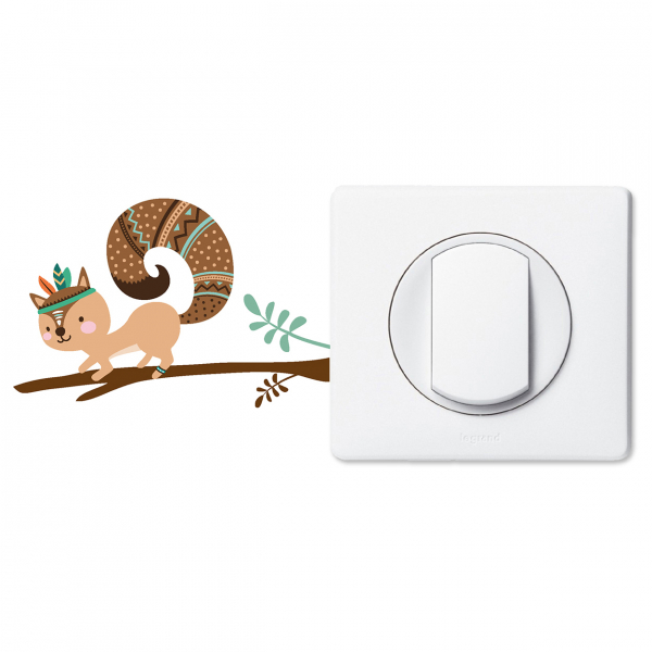 Stickers Prises et Interrupteurs - Écureuil indien