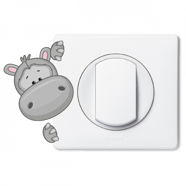 Stickers Prises et Interrupteurs - Hippopotame