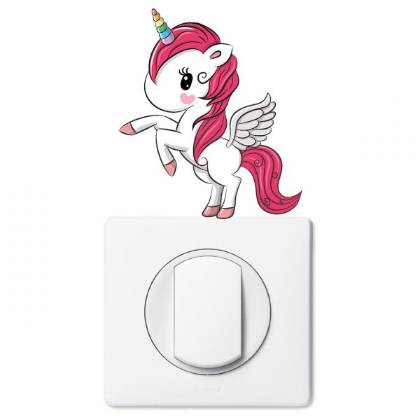 Stickers Prises et Interrupteurs - Licorne