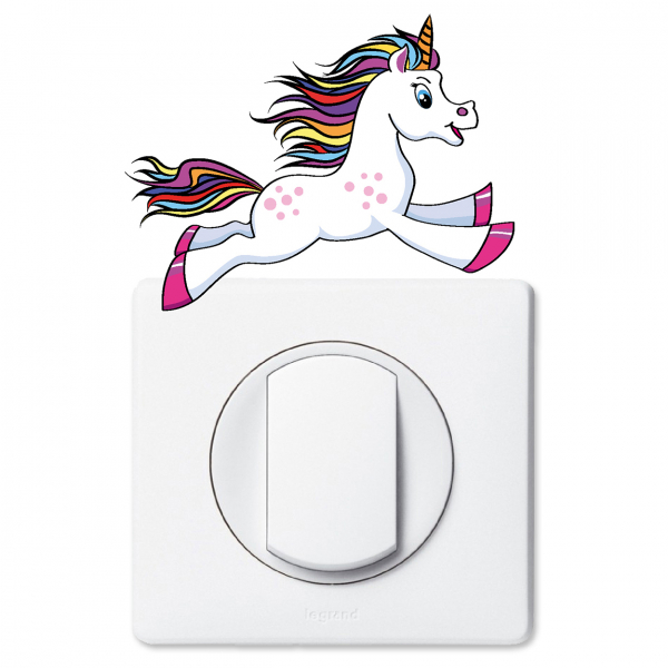 Stickers Prises et Interrupteurs - Licorne