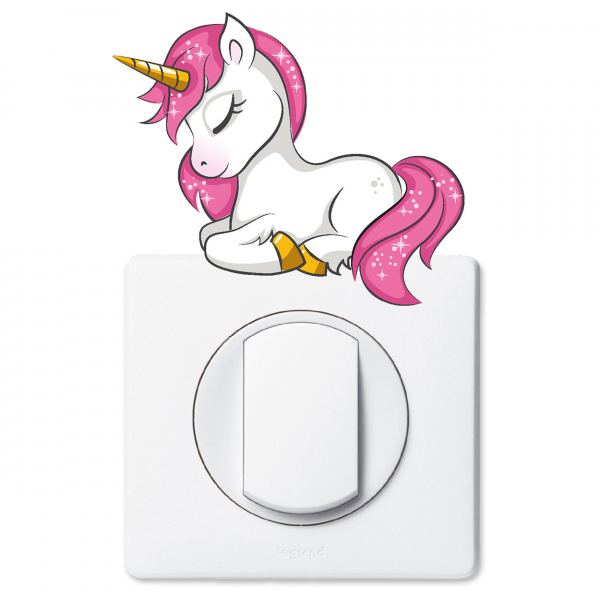 Stickers Prises et Interrupteurs - Licorne