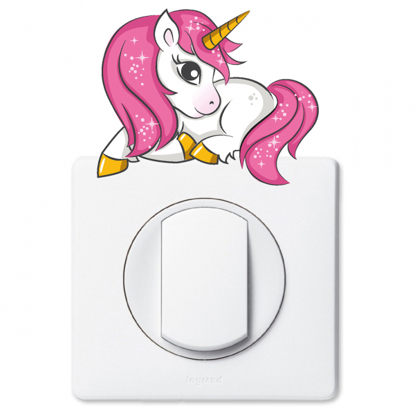 Stickers Prises et Interrupteurs - Licorne