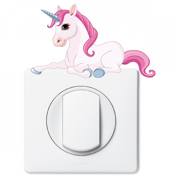 Stickers Prises et Interrupteurs - Licorne