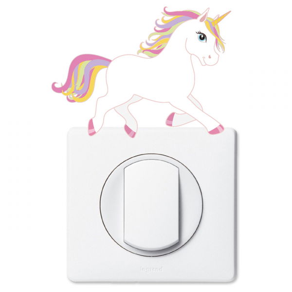 Stickers Prises et Interrupteurs - Licorne