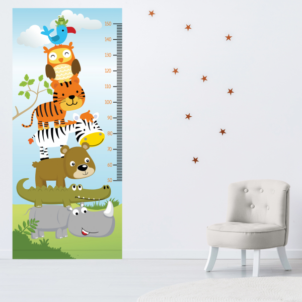 Stickers Toise Pour Mesure Enfant - Animaux