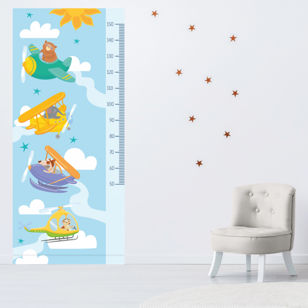 Stickers Toise Pour Mesure Enfant - Avions