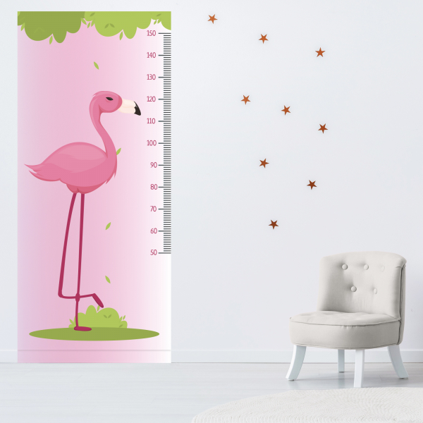 Stickers Toise Pour Mesure Enfant - Flamant rose