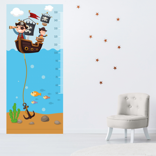 Stickers Toise Pour Mesure Enfant - Pirates