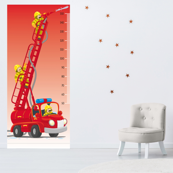 Stickers Toise Pour Mesure Enfant - Pompiers