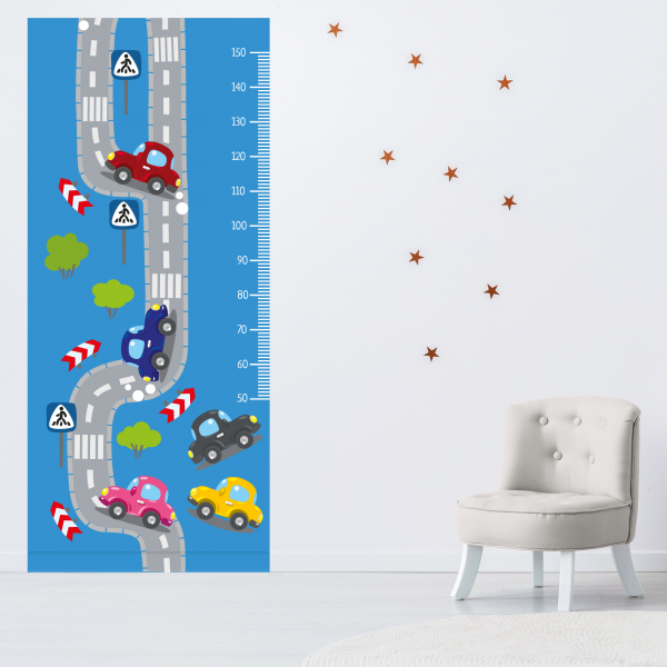 Stickers Toise Pour Mesure Enfant - Route Voitures