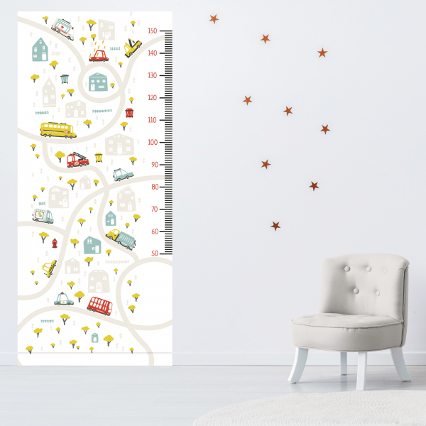 Stickers Toise Pour Mesure Enfant - Route Voitures