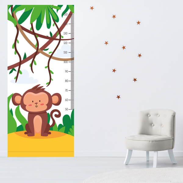 Stickers Toise Pour Mesure Enfant - Singe